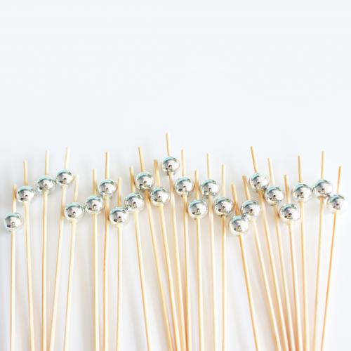 Disposable bamboo skewers silver bead skewers fruit skewers food decoration 